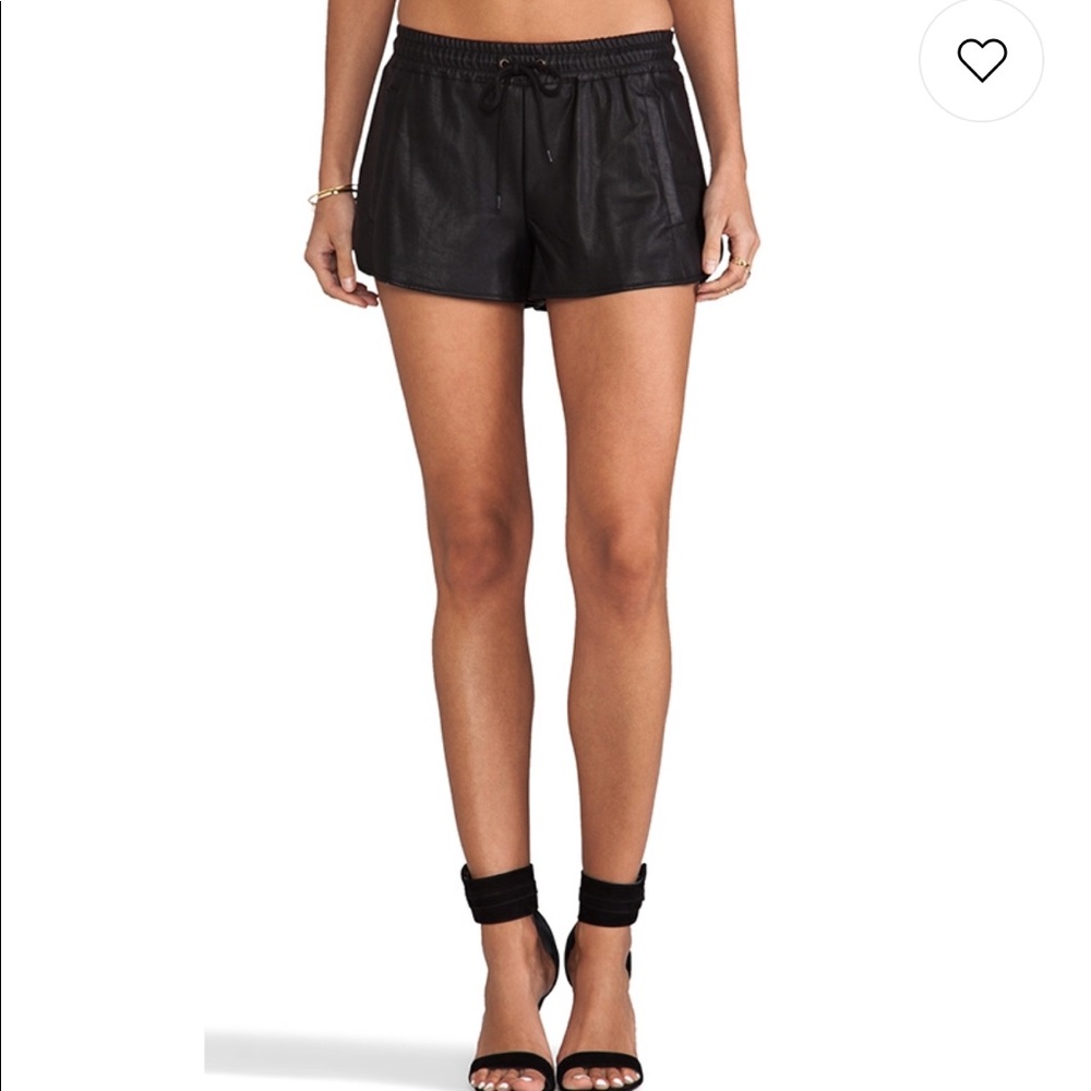 Finders Keepers Faux Leather Jogger Shorts Sz M